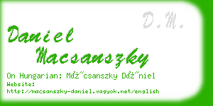 daniel macsanszky business card